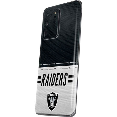 NFL Las Vegas Raiders White Striped Galaxy S20 Ultra 5G Skin